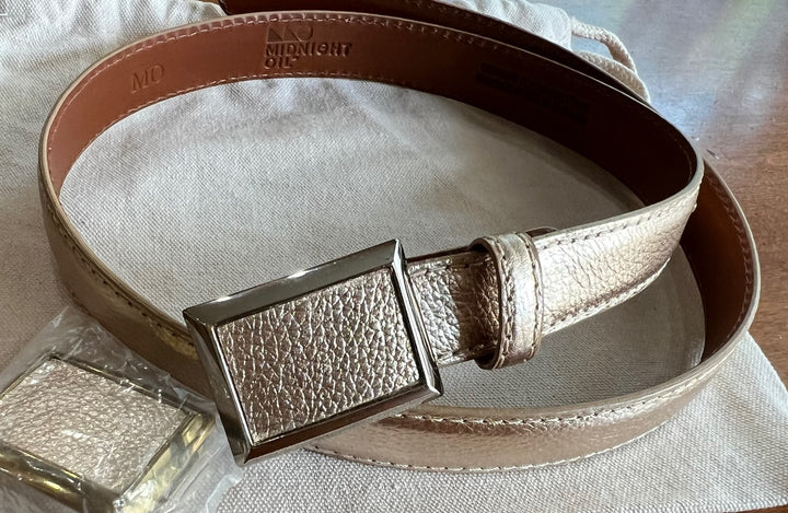 Belt - Alaska Leather Rose Gold Metallic