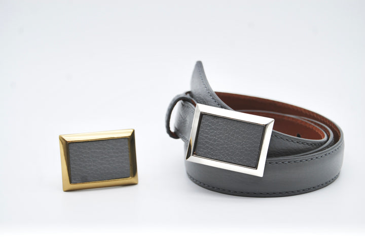 Belt - Italian Pebble Wedgewood Grey