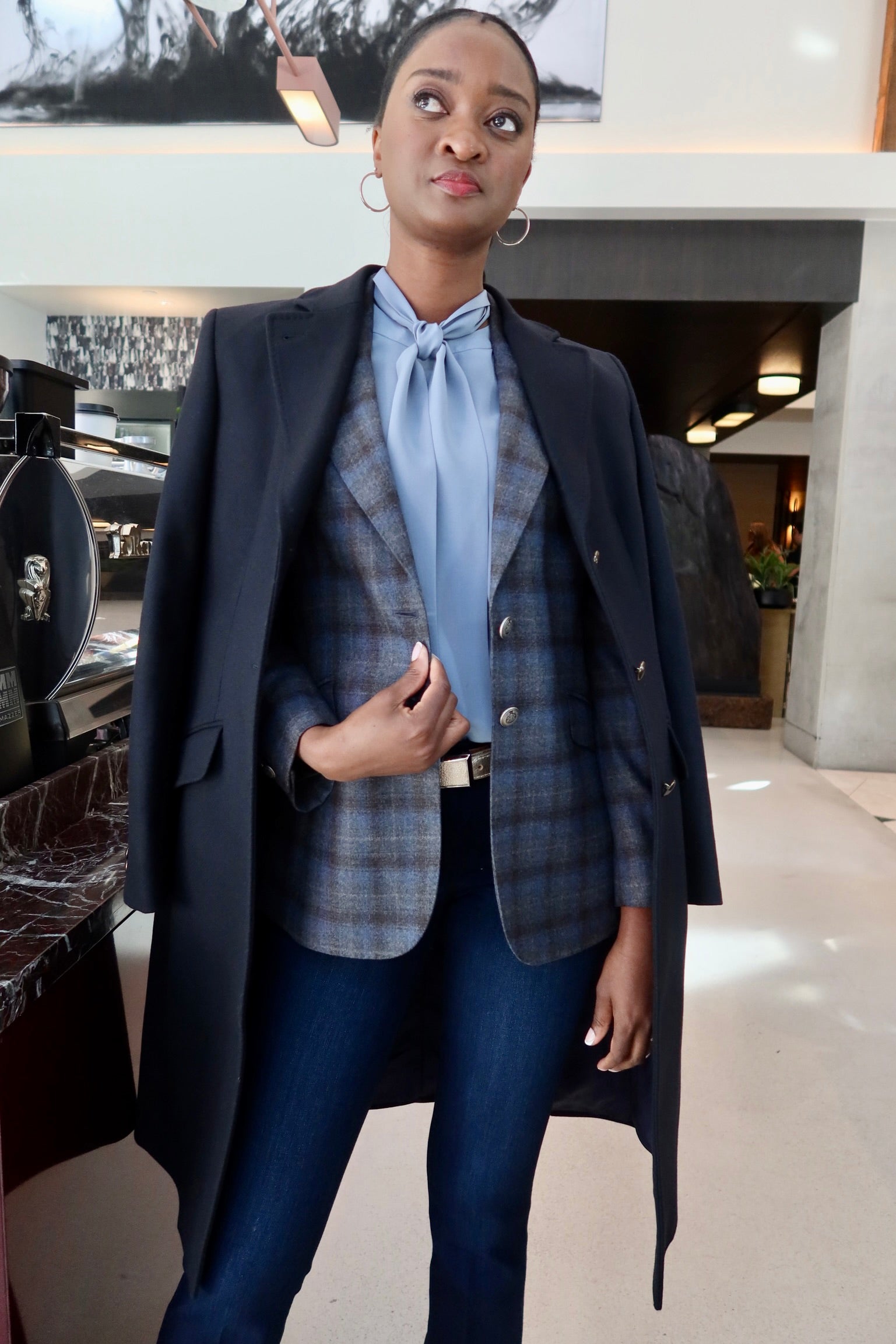 Blazer - Grey/Blue Plaid Flannel – Midnight Oil