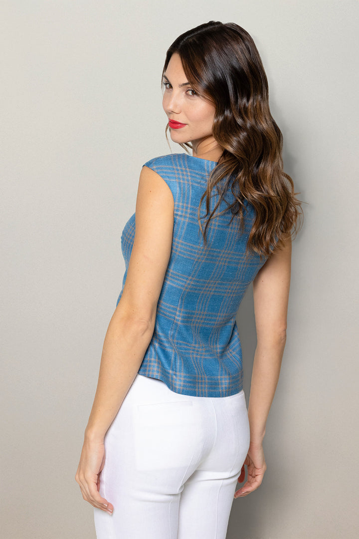 Bateau Neck Top - Aqua Terra