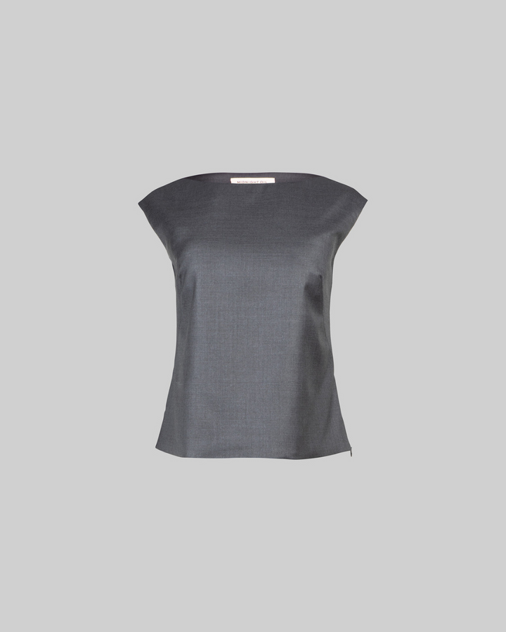Bateau Neck Top - Charcoal
