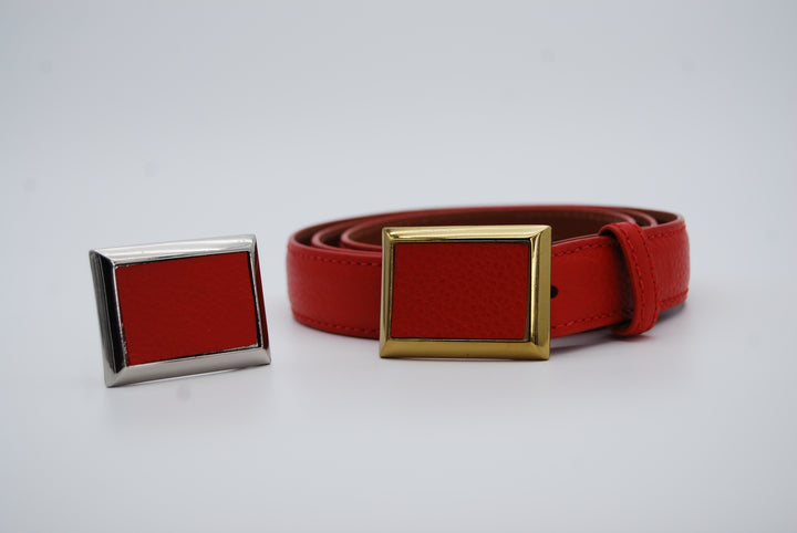 Belt - Italian Pebble Red Berry