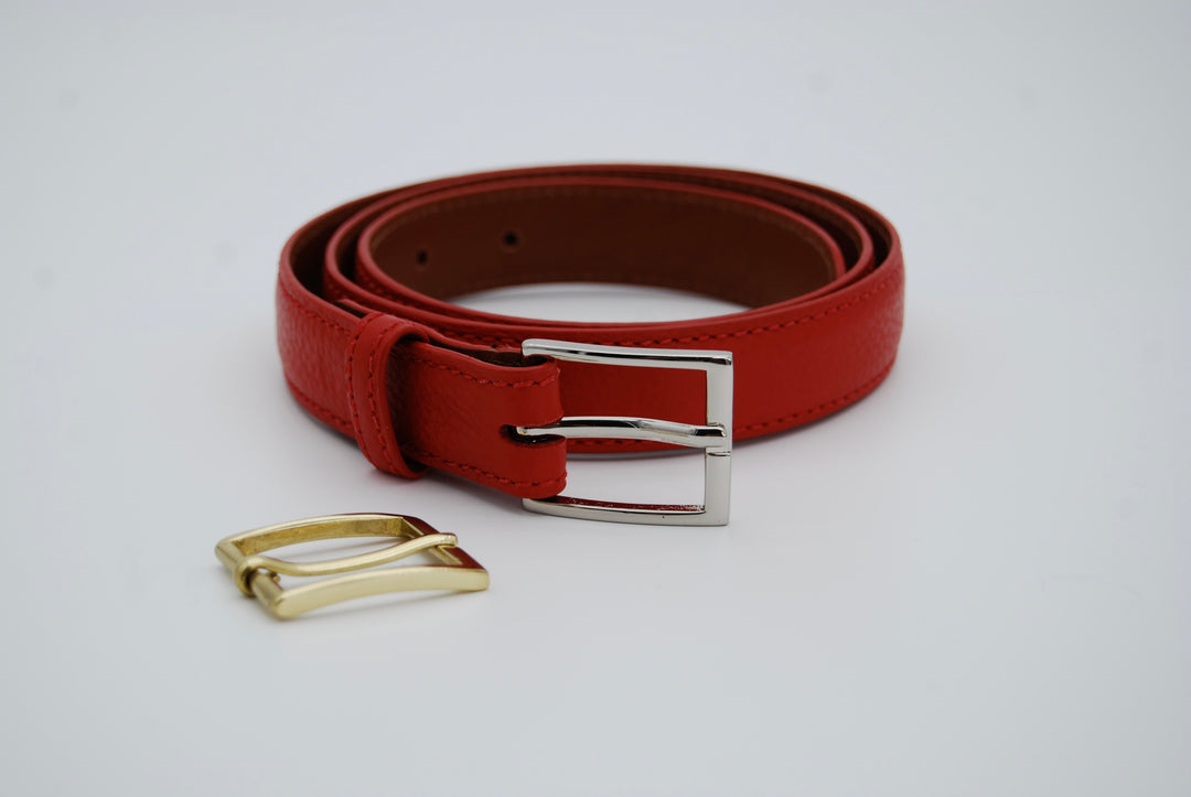 Belt - Italian Pebble Red Berry