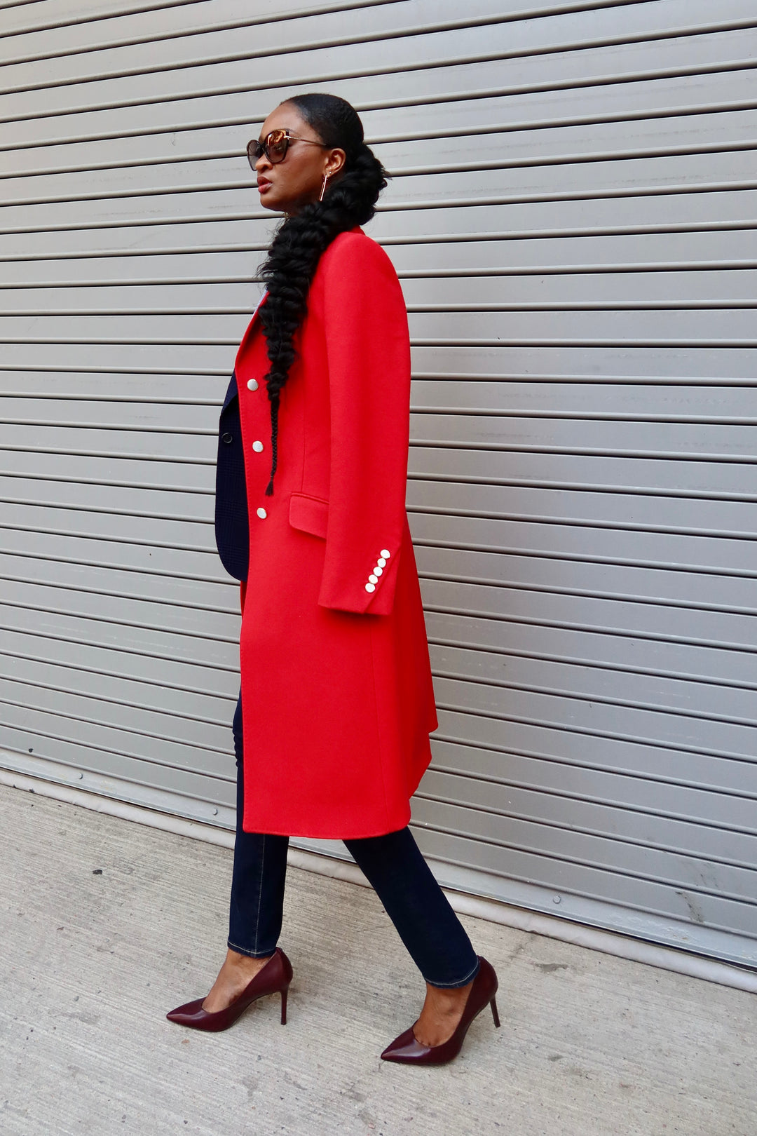 Double Breasted Overcoat -  Sexy Red