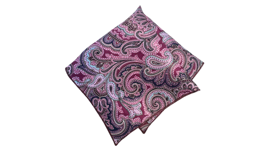 Fuchsia Paisley pocket square