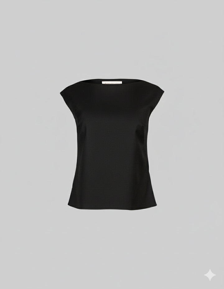 Bateau Neck Top - Black