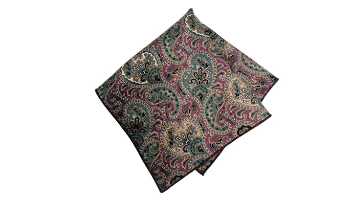 Jewel Tone Paisley pocket square