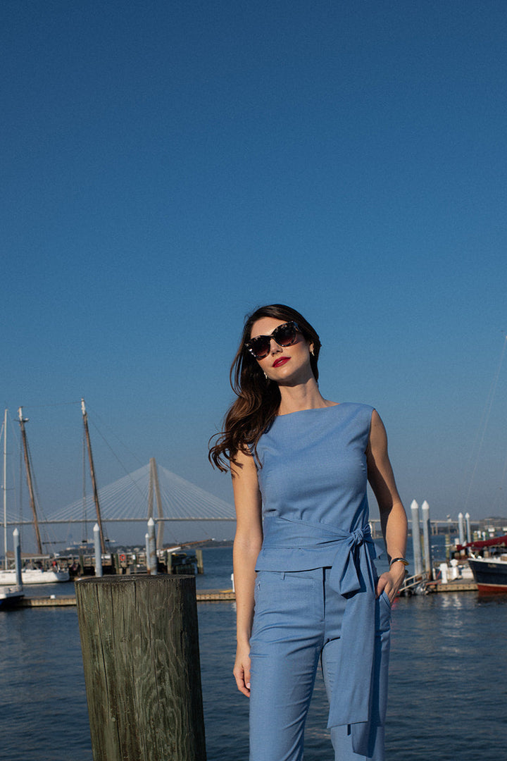 Sea Spray Blue Ankle Pant