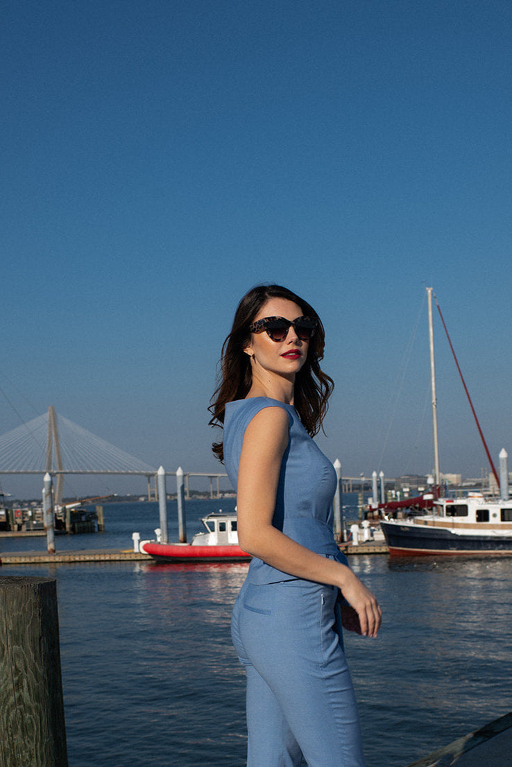 Sea Spray Blue Ankle Pant