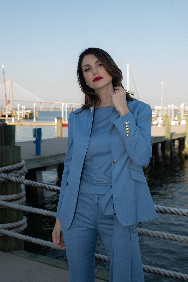 Sea Spray Blue Ankle Pant