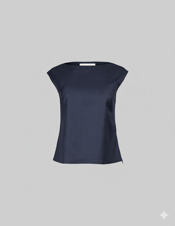 Bateau Neck Top - Navy