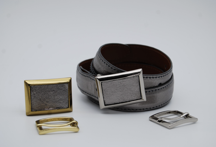 Belt - Alaska Leather Pewter Metallic