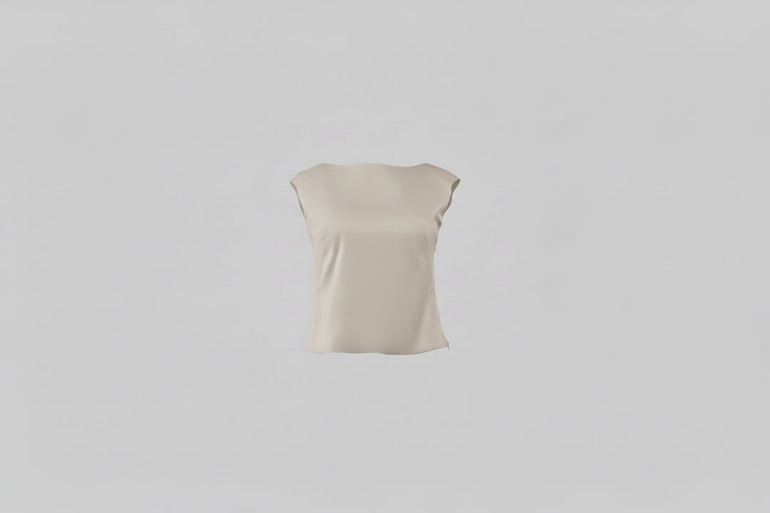 Bateau Neck Top - Bergamo Beige