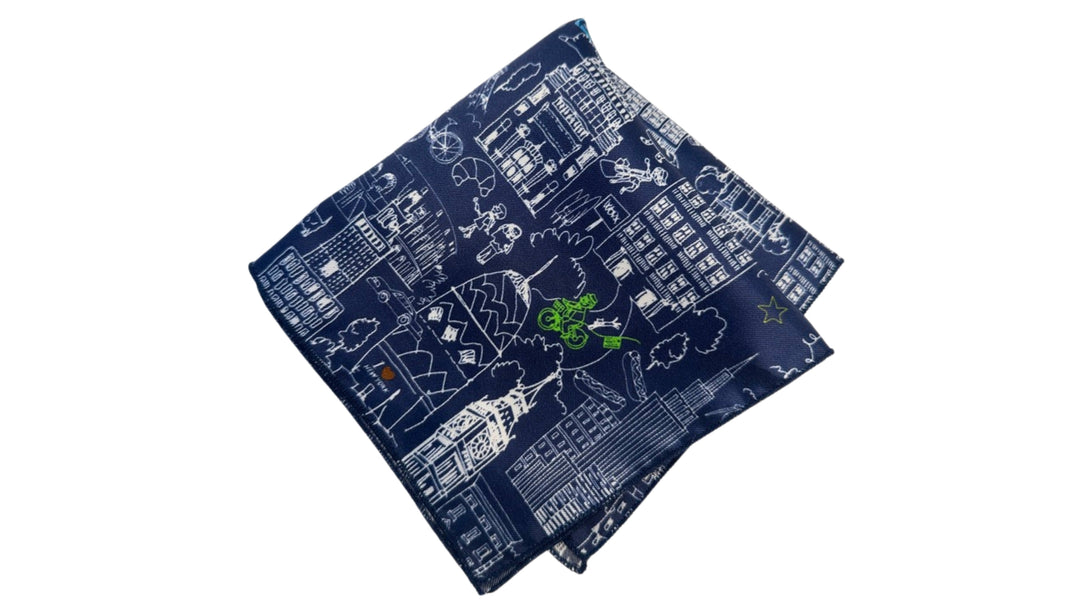 Pocket Square with Print of Global City Landmark