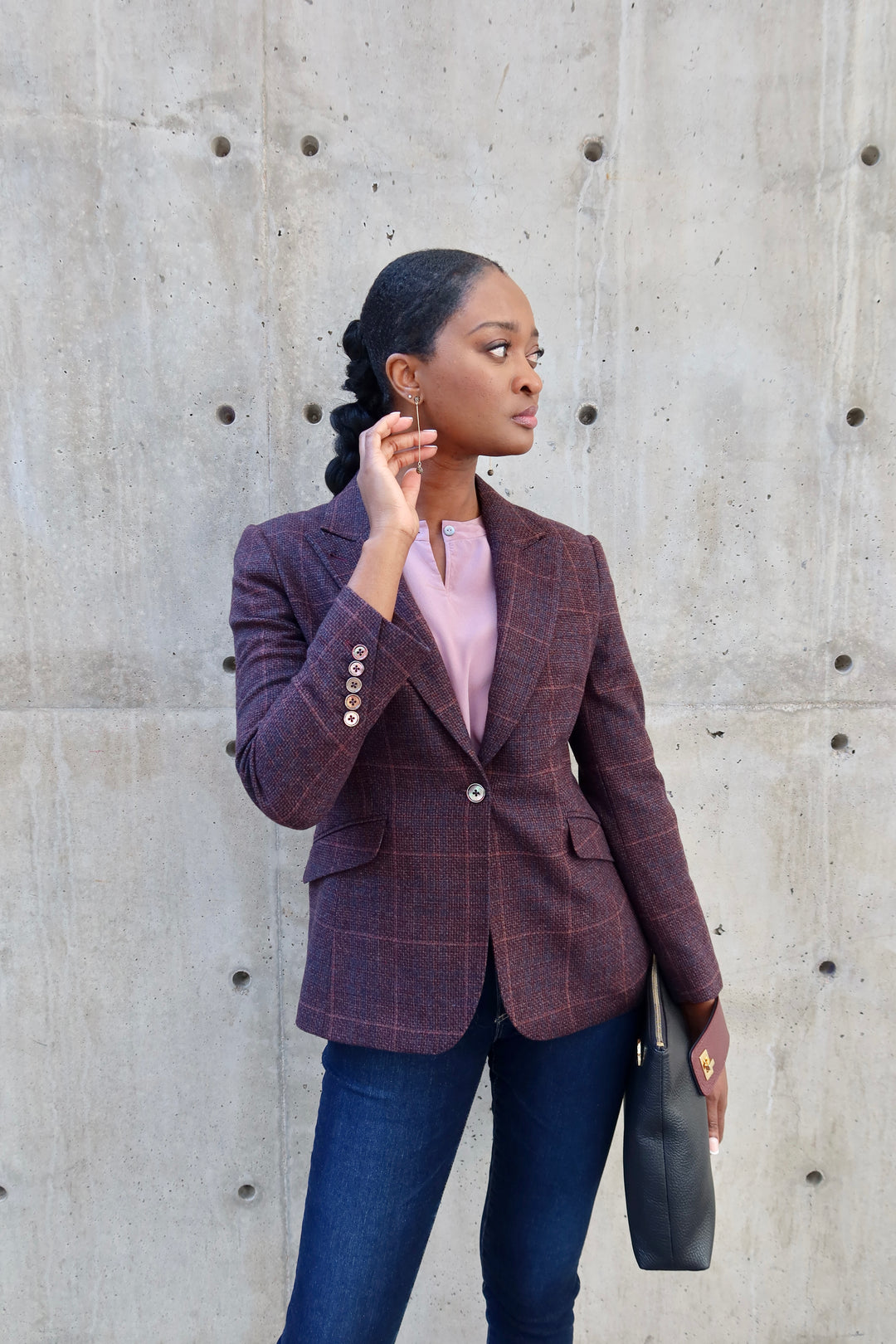 Windowpane Wine Blazer