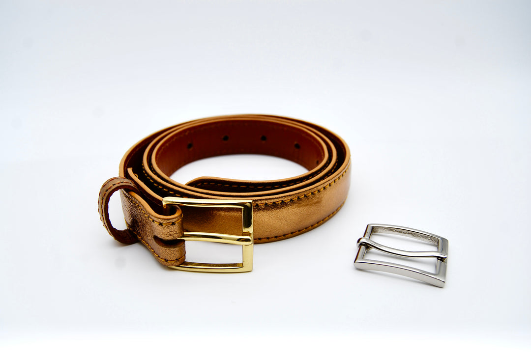 Belt - Alaska Leather Bronze Metallic