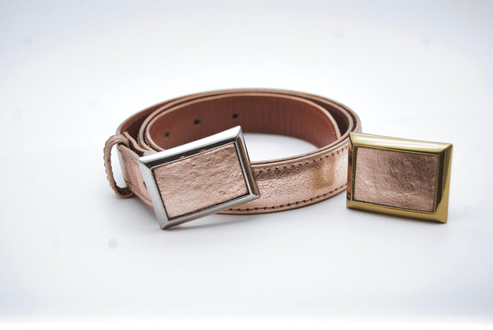 Belt - Alaska Leather Rose Gold Metallic