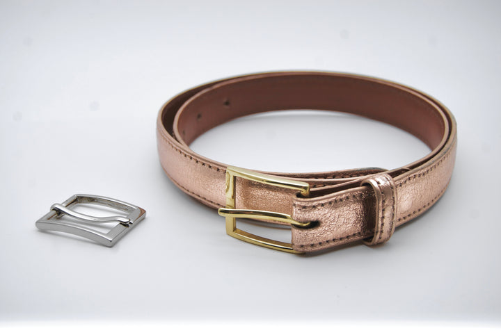 Belt - Alaska Leather Rose Gold Metallic