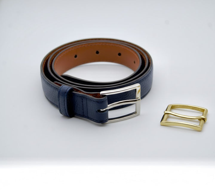 Belt - Italian Pebble Navy Blue