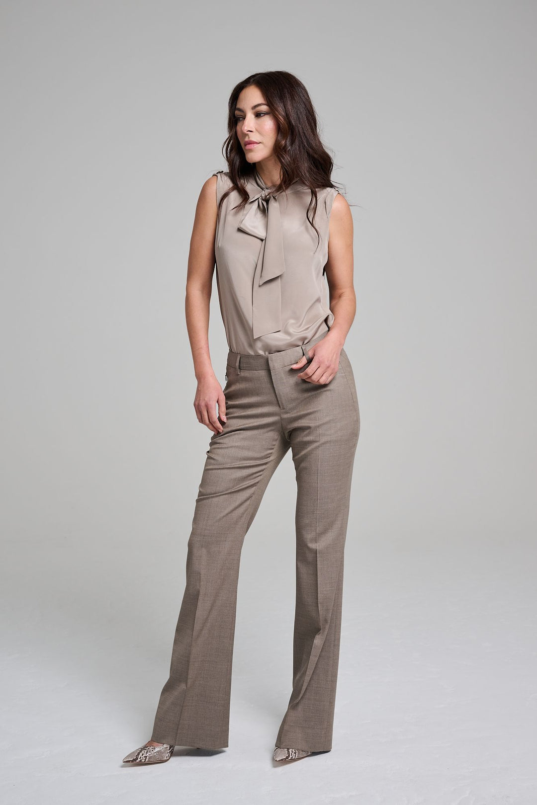 Flare Trouser - Milano Taupe